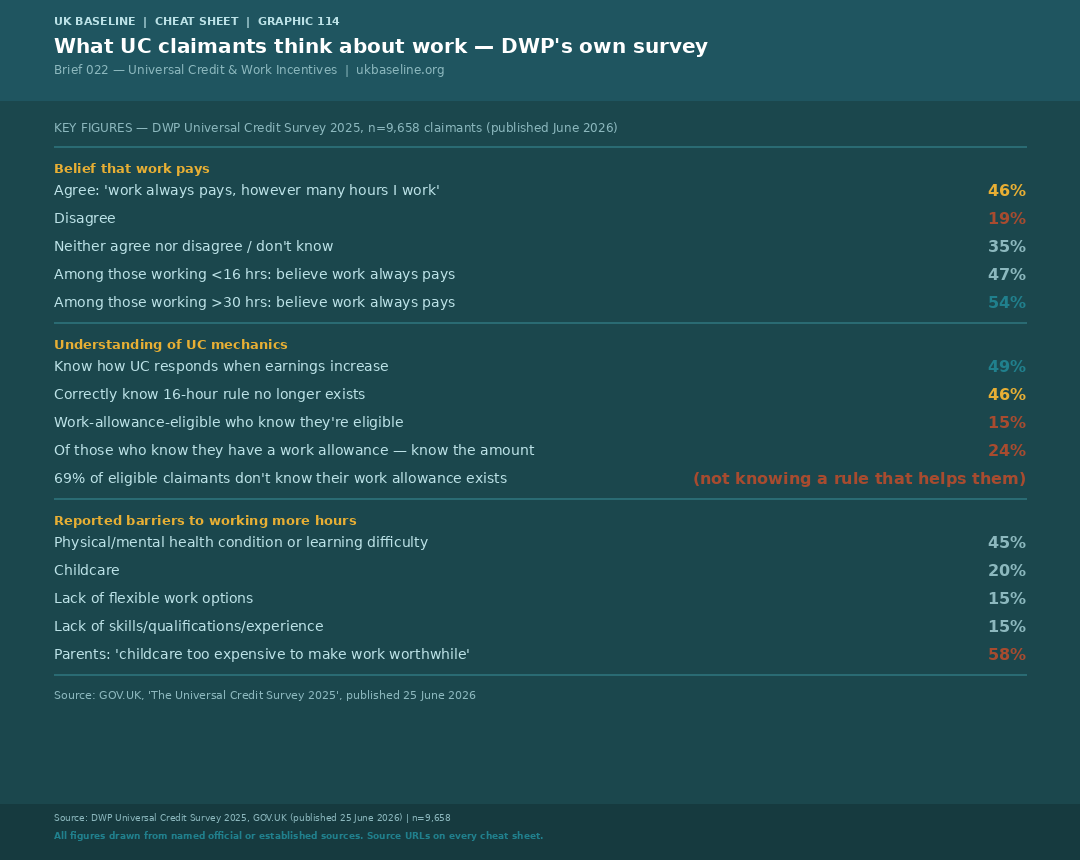 Cheat Sheet 114 — What UC claimants think about work